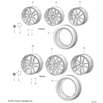 WHEELS, FRONT AND REAR (SL/SLR MODELS) - T23AAFGB/HB/PGD/HD/RGB/HB ALL OPTIONS (500192C)