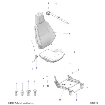 BODY, SEAT (PASSENGER) AND SEAT BELT MOUNTING - T23AALHB/GB (500234C)
