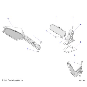 BODY, MIRRORS - T23AALHB/GB (500230C)