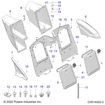 BODY, REAR STORAGE COMPARTMENTS - T23AASGD/HD/TGD/HD (C0514422-2)