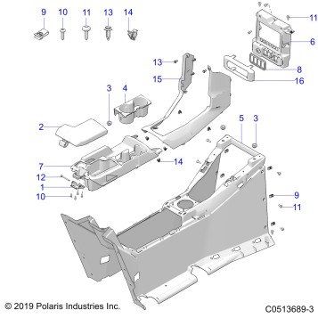 BODY, CENTER CONSOLE - T20AARGB ALL OPTIONS (C0513689-3)