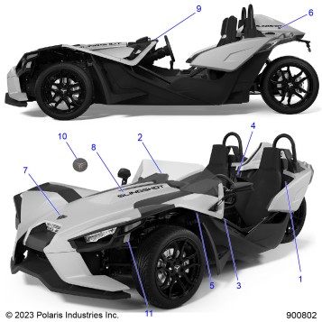 BODY, DECALS AND BADGES - T24AASGD/HD/TGD/HD (900802)