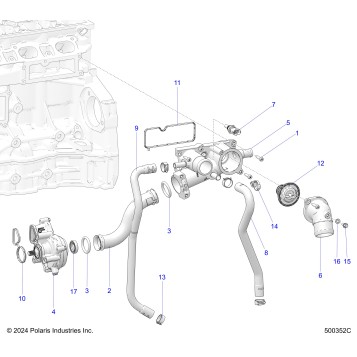 ENGINE, WATER PUMP AND RELATED - T25AAGGB/HB (500352C)