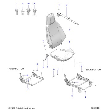 BODY, SEAT (PASSENGER) AND SEAT BELT MOUNTING - T23AAFGB/HB/PGD/HD/RGB/HB ALL OPTIONS (500200C)