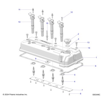 ENGINE, VALVE COVER AND SPARK PLUGS - T25AAGGB/HB (500349C)