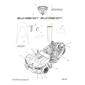 BODY, DECALS, EMBLEMS, and REFLECTORS (SLR ONLY) - T19AARF ALL OPTIONS (500104)