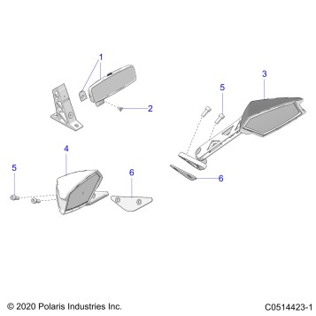 BODY, MIRRORS - T23AAFGB/HB/PGD/HD/RGB/HB ALL OPTIONS (C0514423-1)