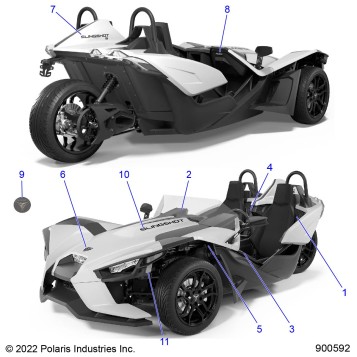 BODY, DECALS AND BADGES - T23AASGD/HD/TGD/HD (900592)