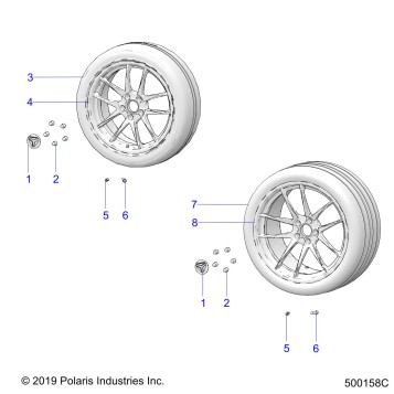 WHEELS, FRONT AND REAR (R MODELS) - T23AAFGB/HB/PGD/HD/RGB/HB (500158C)