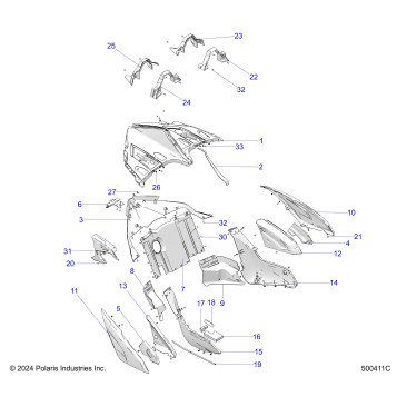 BODY, REAR - T25AALGB/HB (500411C)