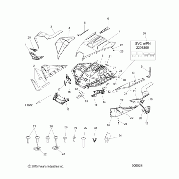 BODY, HOOD and FENDER ASM. - T16AAS/AAP ALL OPTIONS (500024)