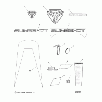 BODY, EMBLEMS and REFLECTORS - T16AAS/AAP ALL OPTIONS (500033)