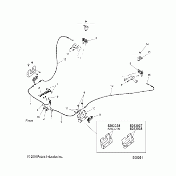 CHASSIS, HOOD HINGE CABLE ASM. - T17AAPF/AARF/AASF ALL OPTIONS (500051)