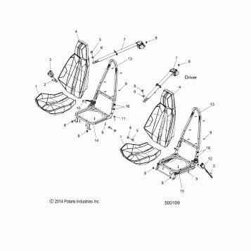 BODY, SEAT and SEAT BELT MOUNTING - T16AAS/AAP ALL OPTIONS (1500109)