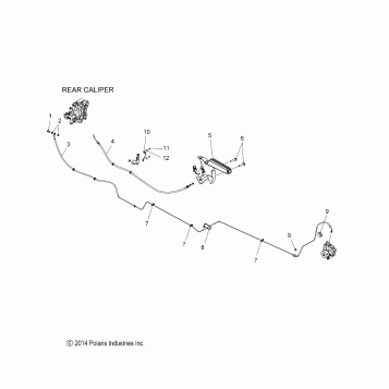 BRAKES, REAR BRAKE LINE and PARK BRAKE - T16AAS/AAP ALL OPTIONS (49SLINGSHOTBRAKERR14SLING)