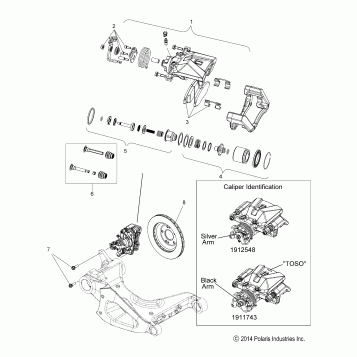 BRAKES, CALIPER, REAR - T16AAS/AAP ALL OPTIONS (49SLINGSHOTCALIPERR14SLING)