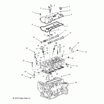ENGINE, CYLINDER HEAD AND RELATED PARTS - T16AAS/AAP ALL OPTIONS (49SLINGSHOTCYLHEAD14SLING)