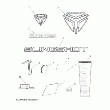BODY, EMBLEMS and REFLECTORS - T15AAS/AAP ALL OPTIONS (49SLINGSHOTEMBLEM14SLING)