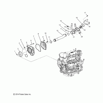ENGINE, COOLING, WATER PUMP RELATED PARTS - T16AAS/AAP ALL OPTIONS (49SLINGSHOTENGCOOL14SLING)