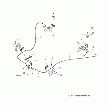 CHASSIS, HOOD HINGE CABLE ASM. - T16AAS/AAP ALL OPTIONS (49SLINGSHOTHOODCABLE14SLING)