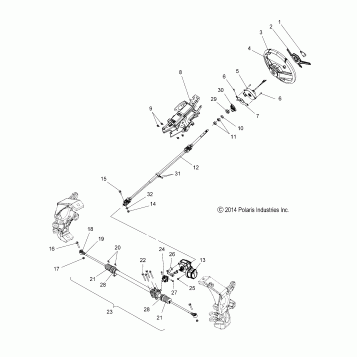 STEERING, STEERING ASM. - T16AAS/AAP ALL OPTIONS (49SLINGSHOTSTEER14SLING)
