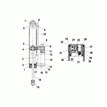 SHOCK (REAR TRACK) - S02NK7CS(A)/S02NL7CS/S02NK8CS(A)/S02NL8CS(A)/S02NM8CS (4900010001S03)
