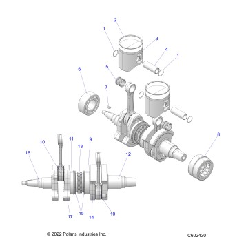 ENGINE, PISTON and CRANKSHAFT - S23TKV8RS (C602430)