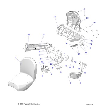 BODY, SEAT ASM., PASS. - S25AJE6RSN/6RSP (C602736)