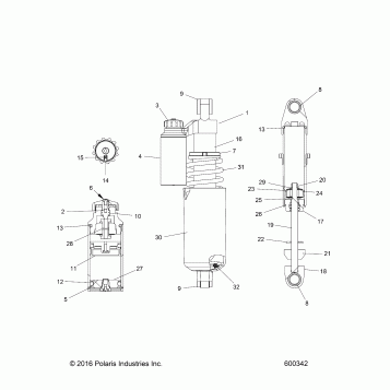 SUSPENSION, SHOCK, FRONT TRACK (BLACK) - S21EEC6PS ALL OPTIONS (600342)