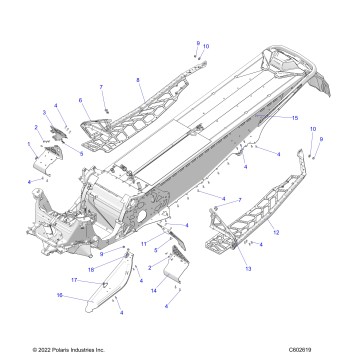 CHASSIS, CLUTCH GUARD, FOOTRESTS, and RUNNINGBOARDS - S24TDL8RS (C602265)