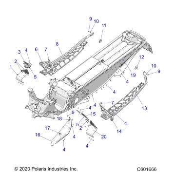 CHASSIS, CLUTCH GUARD, FOOTRESTS, and RUNNINGBOARDS - S22TKV6RS ALL OPTIONS (C601666)