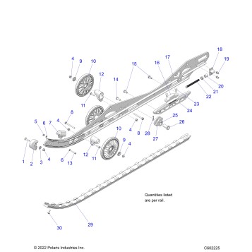 SUSPENSION, RAIL BEAM LH/RH - S25TDV8MS (C601863)
