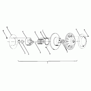 DRIVEN CLUTCH Sport, Trail, 400 and 600 (4912701270010A)