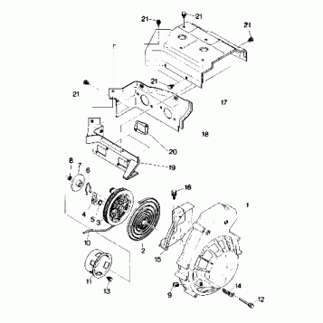 RECOIL STARTER AND BLOWER HOUSING Sprint and Sprint E/S (4912721272025A)