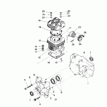 CRANKCASE AND CYLINDER Star Trak (4912731273018A)