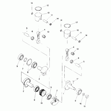PISTON AND CRANKSHAFT Sprint E/S (4914151415025A)