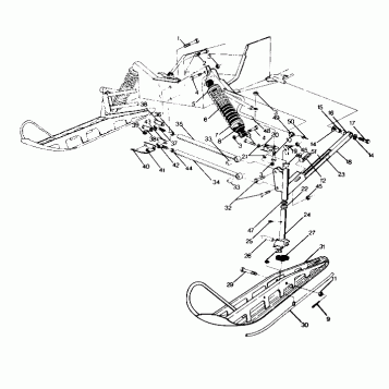 FRONT SUSPENSION AND SKI 400, 500, 500 Classic and 650 Updated 10/88 (4915411541009A)