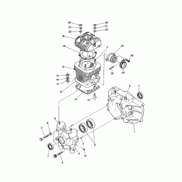 CRANKCASE AND CYLINDER - 0891027 (4915421542C007)
