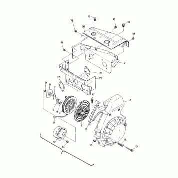 RECOIL STARTER AND BLOWER HOUSING - 0891549 (4915421542D002)