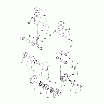 PISTON AND CRANKSHAFT Trail Updated 10/88 (4915441544025A)