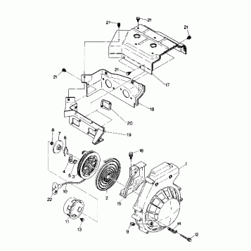 BLOWER HOUSING AND RECOIL STARTER  Sport and Sport GT (4915451545027A)