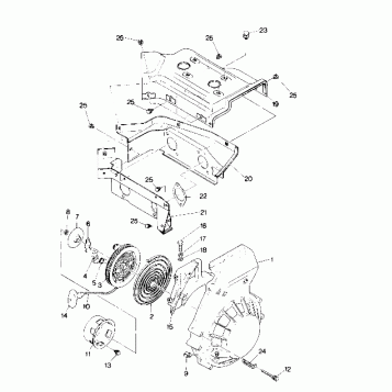 BLOWER HOUSING AND RECOIL STARTER  Supertrak (4915871587025A)