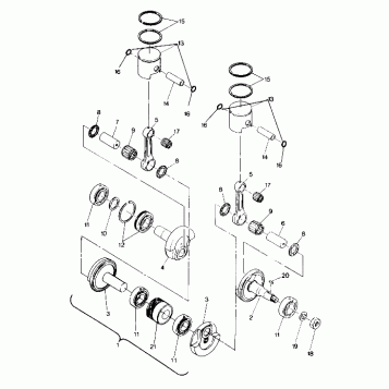 PISTON AND CRANKSHAFT 500 and 500 Classic (4916791679025A)