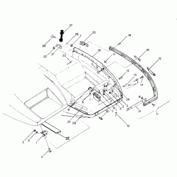 BUMPER AND HINGE Star, Sprint ES and StarTrak Updated 2/90 (4916811681008A)
