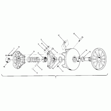DRIVE CLUTCH Sport and Sport GT Updated 2/90 Sport - Serial No. to 1724860 (4916821682023A)