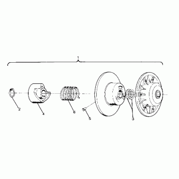 DRIVEN CLUTCH Sport and Sport GT - from Serial No. 1724861 (4916821682024B)