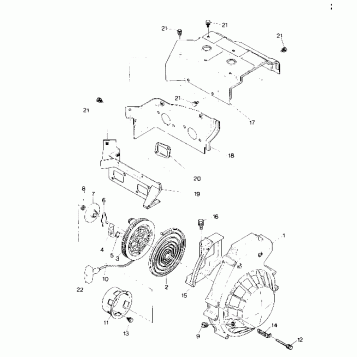 BLOWER HOUSING AND RECOIL STARTER Indy Lite (4918591859032A)