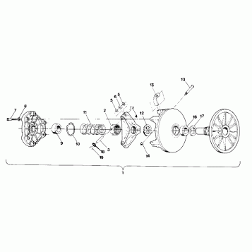 DRIVE CLUTCH 500 and 500 Classic To Serial No. 1841611 (4919251925015A)