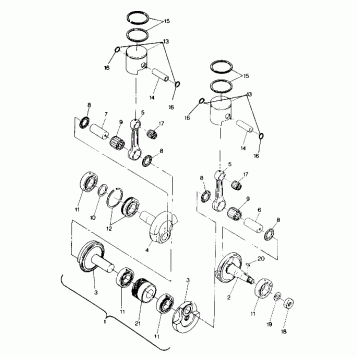 PISTON AND CRANKSHAFT  500 and 500 Classic (4919251925025A)