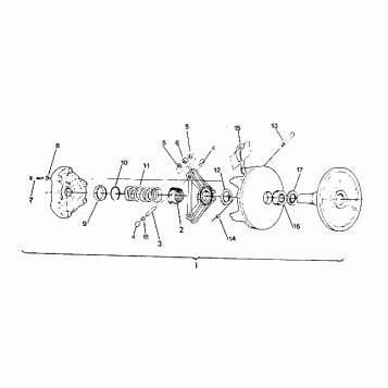 DRIVE CLUTCH ASM.  650 and 650 SKS FROM SERIAL NUMBER 1825512 (4919261926012B)